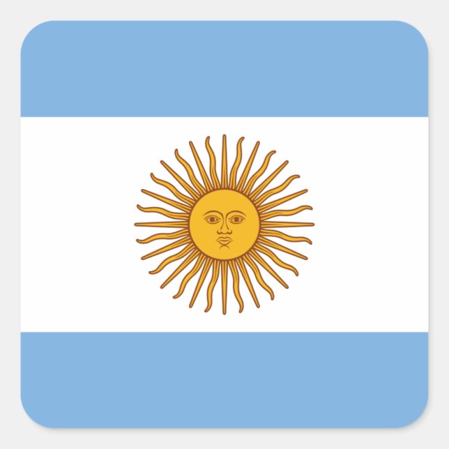 Argentina Flagga Fyrkantigt Klistermärke (Framsida)