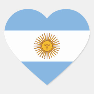 Argentina Flagga Heart Sticker Hjärtformat Klistermärke