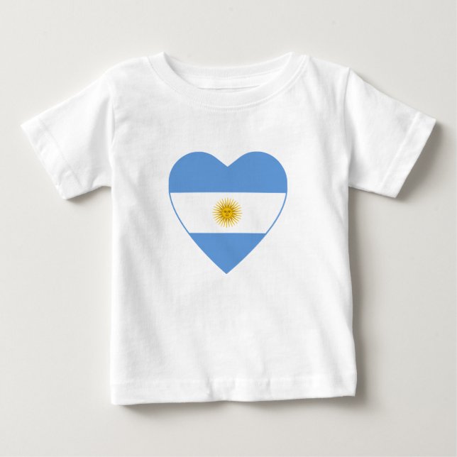 Argentina Flagga Heart T-Shirt (Framsida)