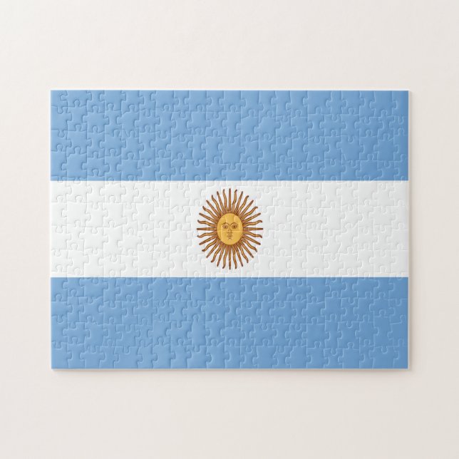 Argentina Flagga Jigszawa Puzzle Pussel (Horisontell)
