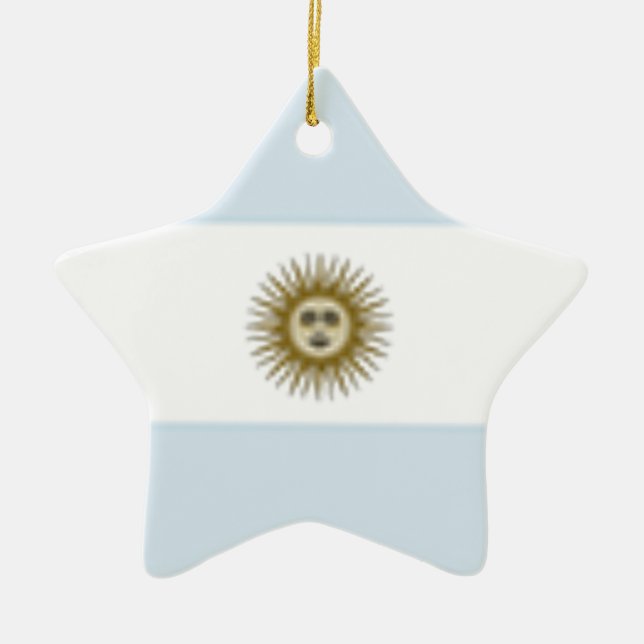 Argentina Flagga Julgransprydnad Keramik (Framsidan)
