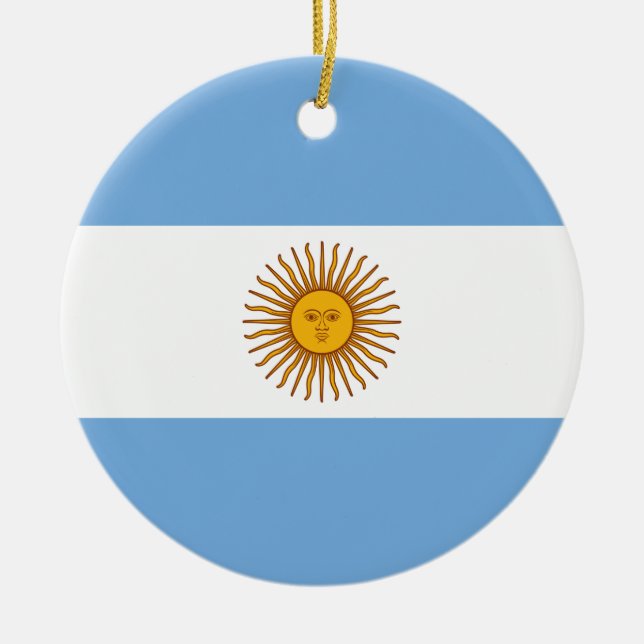 Argentina Flagga Julgransprydnad Keramik (Framsidan)
