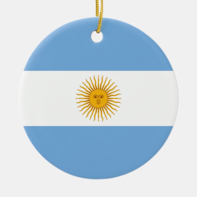 Argentina flagga julgransprydnad keramik (Framsidan)