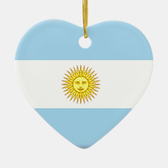 Argentina flagga julgransprydnad keramik (Framsidan)