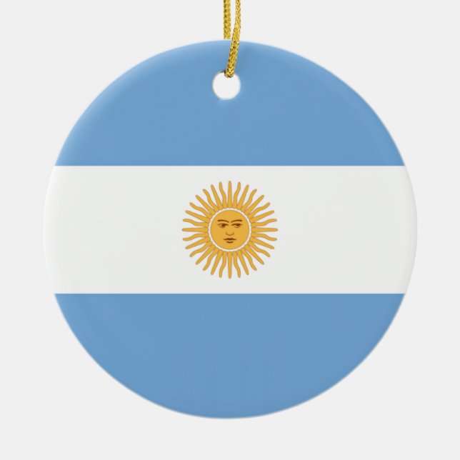 Argentina Flagga Julgransprydnad Keramik (Framsidan)