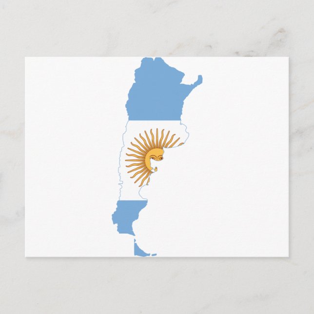 Argentina Flagga karta AR Vykort (Framsida)