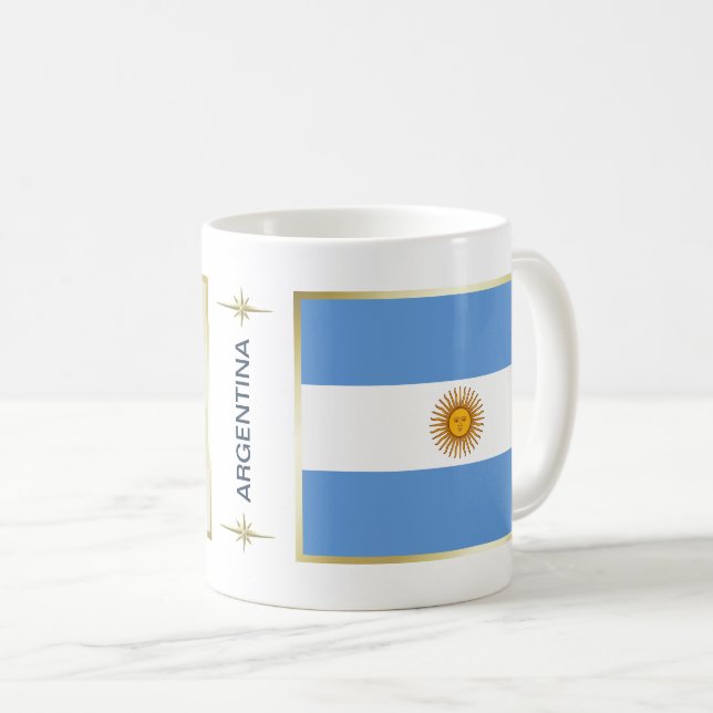 Argentina flagga + Kartamugg Kaffemugg (Framsida höger)