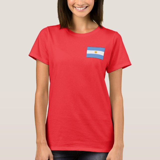 Argentina Flagga + Karttröja Tee Shirt (Framsida)