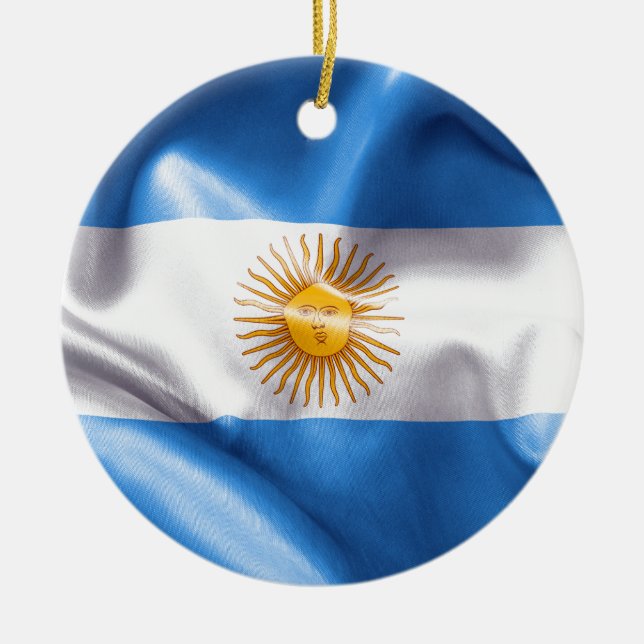 Argentina Flagga keramisk prydnadsföremål Julgransprydnad Keramik (Framsidan)