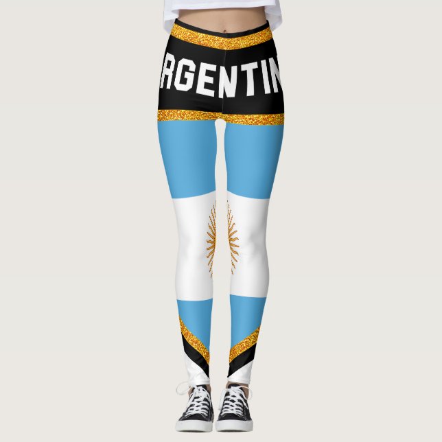Argentina Flagga Leggings (Framsida)