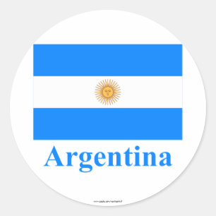 Argentina Flagga med Namn Runt Klistermärke