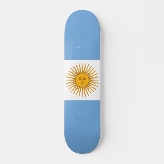Argentina flagga mini skateboard bräda 18,5 cm (Framsida)