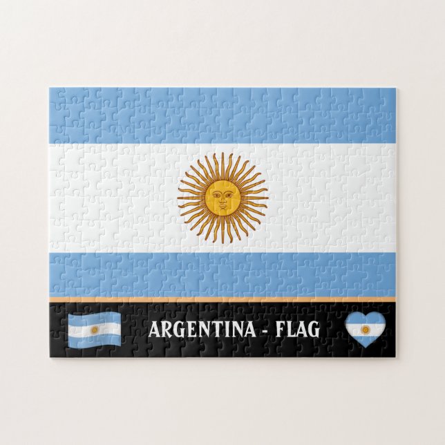 Argentina Flagga och Argentina land / Argentina Pussel (Horisontell)