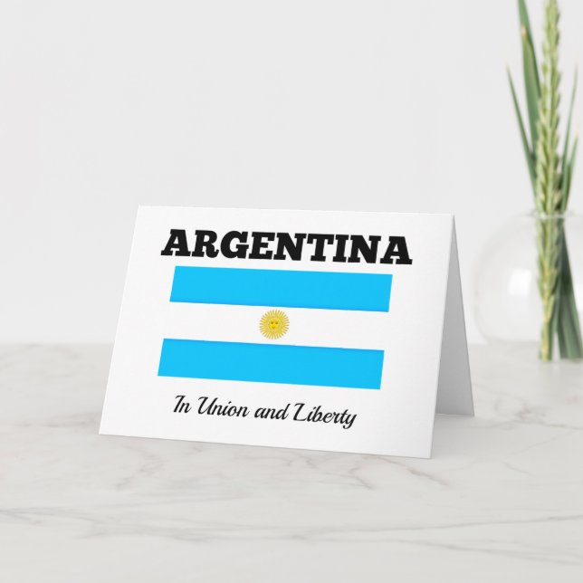 Argentina - Flagga och motto Kort (Framsida)