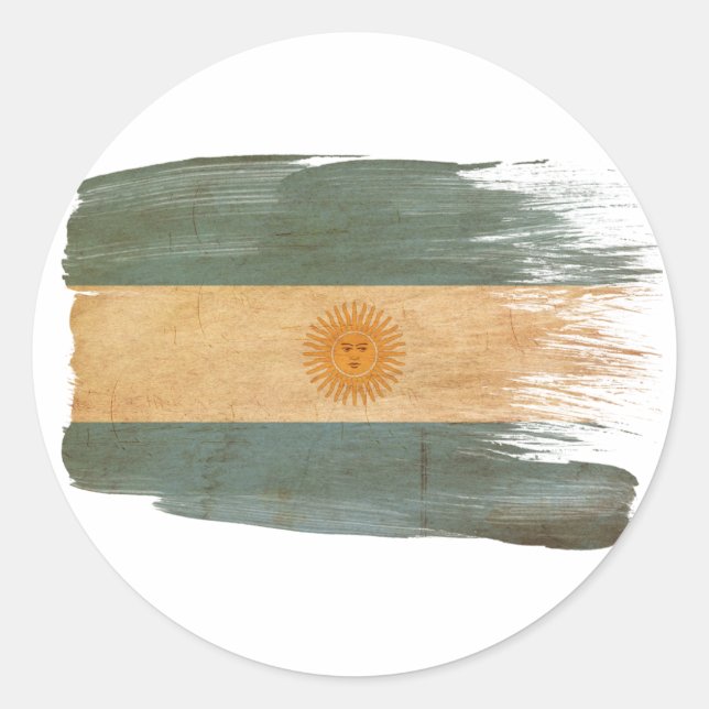 Argentina Flagga Runt Klistermärke (Framsida)
