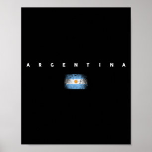 Argentina Flagga Stolthet Vintage Retro Fotboll Be Poster