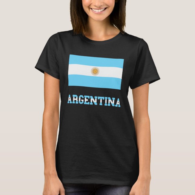 Argentina Flagga Sydamerika Argentina P T Shirt (Framsida)