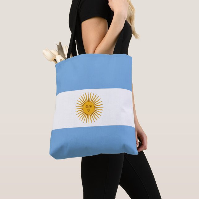Argentina flagga tygkasse (Närbild)
