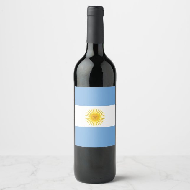 Argentina Flagga Vinflaska Etikett (Framsida)