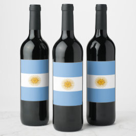 Argentina flagga vinflaska etikett
