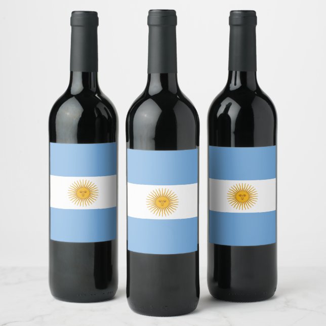 Argentina flagga vinflaska etikett (Flaskor)