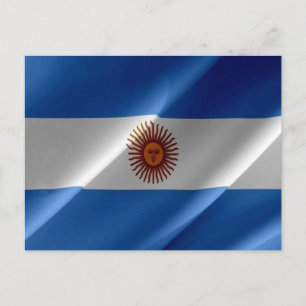 Argentina - Flagga Wave - Vykort