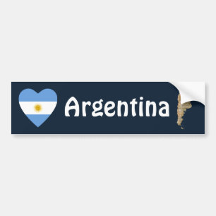 Argentina flaggahjärta + Kartabildekal Bildekal