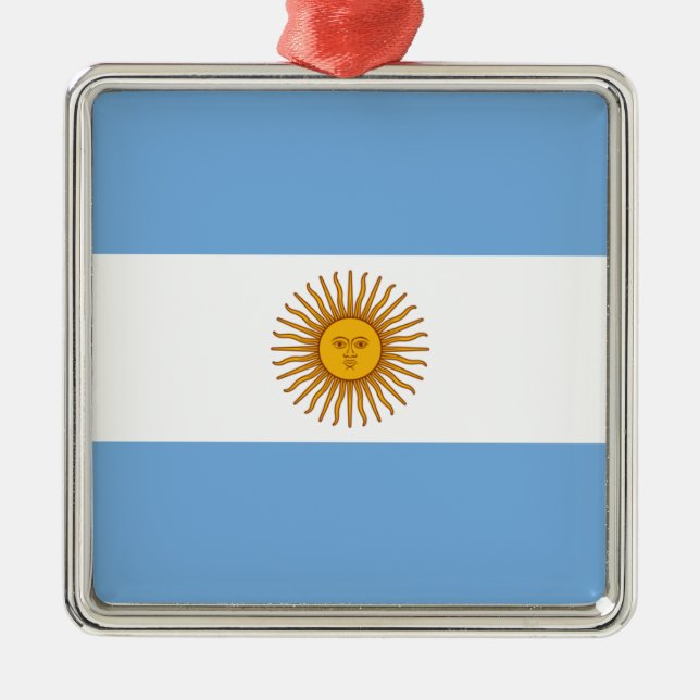 Argentina flaggaprydnad julgransprydnad metall (Framsidan)