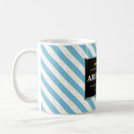 Argentina Football Fan Flag Colors Stripe Pattern  Kaffemugg