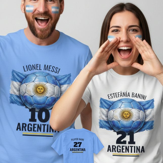Argentina Football National Flag Heritage Soccer  T Shirt (Skapare uppladdad)
