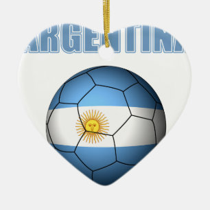Argentina fotboll 0528 julgransprydnad keramik
