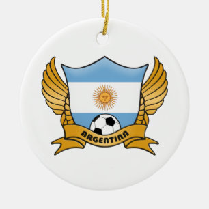Argentina fotboll cirklar prydnaden julgransprydnad keramik