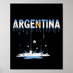 Argentina Fotboll Droppande Flagga Poster