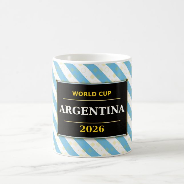 Argentina Fotboll Fanflagga Färger Randigt Mönster Kaffemugg (Center)