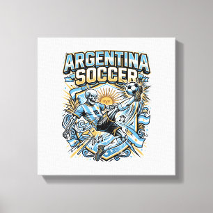Argentina Fotboll Skelett Anfallare Nationer Affis Canvastryck