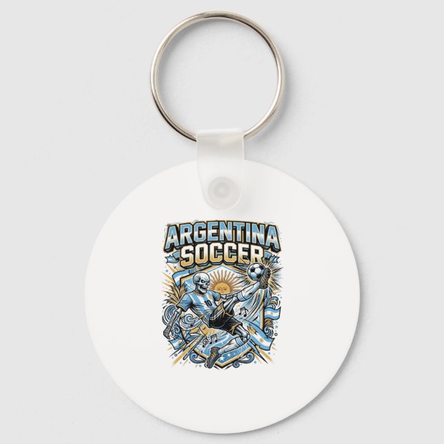 Argentina Fotboll Skelett Anfallare Nationer Affis Nyckelring (Framsida)