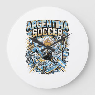Argentina Fotboll Skelett Anfallare Nationer Affis Stor Klocka
