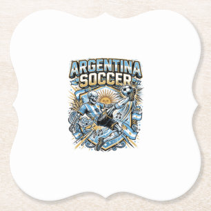 Argentina Fotboll Skelett Anfallare Nationer Affis Underlägg Papper