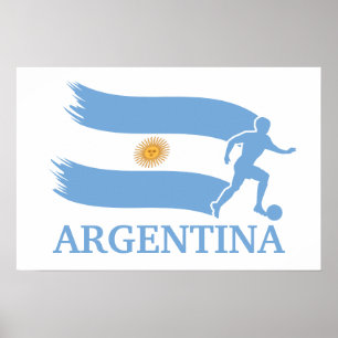 Argentina fotbollflagga poster