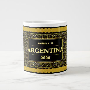 Argentina Fotbollsfantast 2026 Svart Guld Lyx Jumbo Mugg