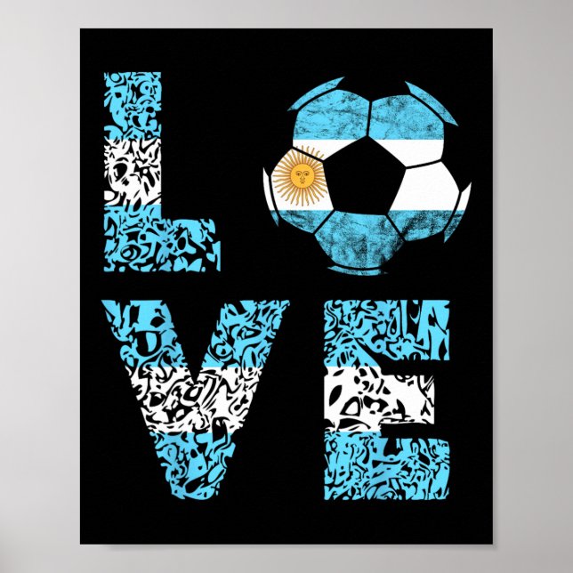 Argentina fotbollslag Argentina Love Ll Argentinia Poster (Framsidan)