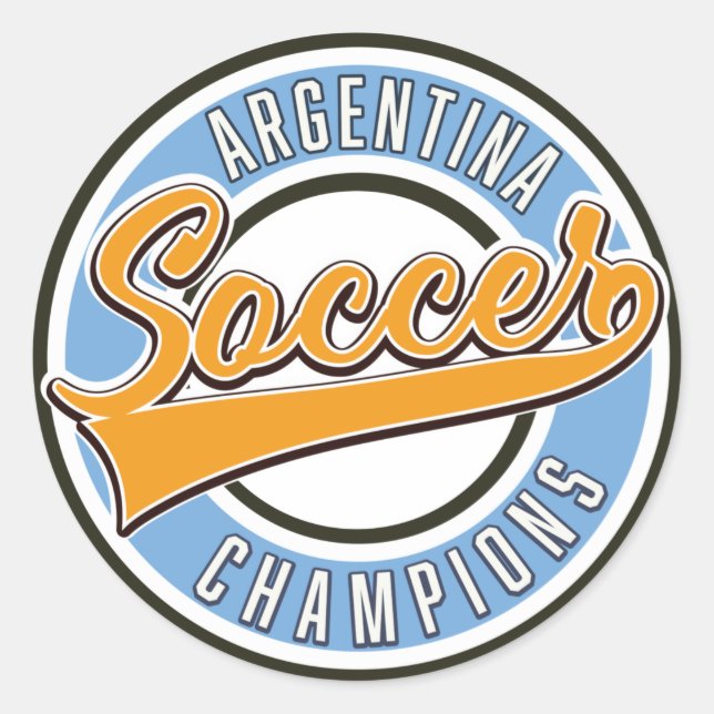 Argentina Fotbollsmästare Runt Klistermärke (Framsida)