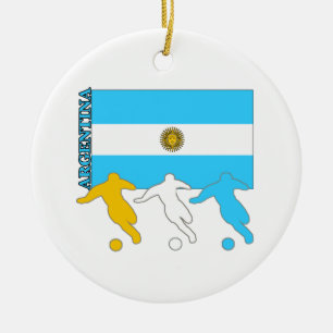 Argentina fotbollspelare julgransprydnad keramik