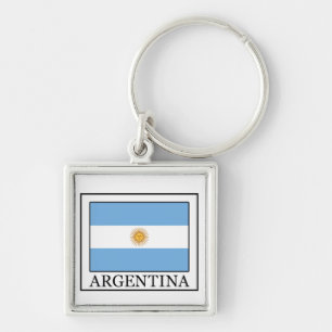 Argentina Fyrkantig Silverfärgad Nyckelring