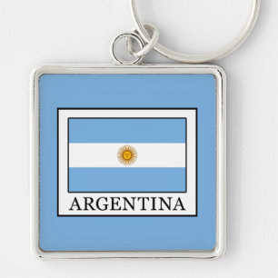 Argentina Fyrkantig Silverfärgad Nyckelring