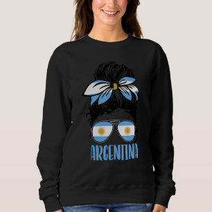 Argentina Girl Messy Hair Bun Argentinian Girl Flä T Shirt