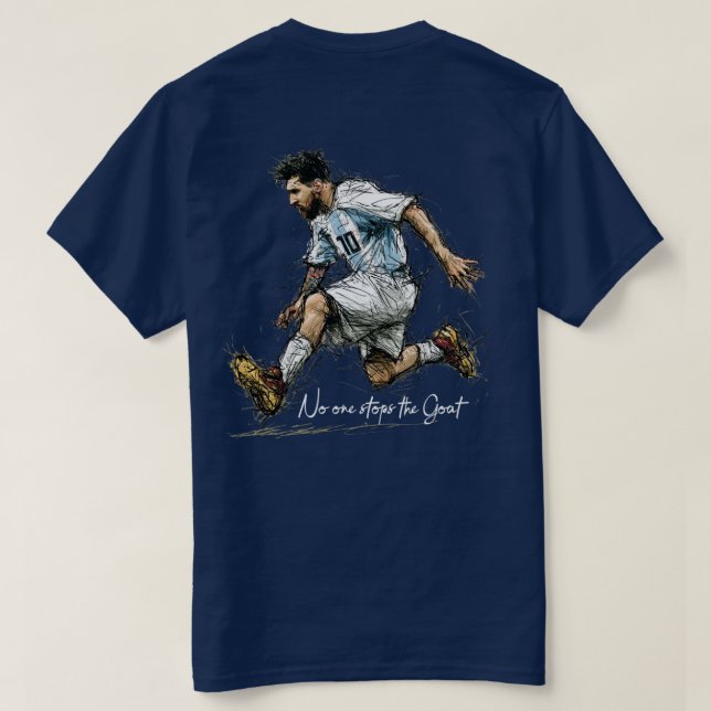 Argentina GOAT 10 Fotboll Sketch T-Shirt (Design baksida)