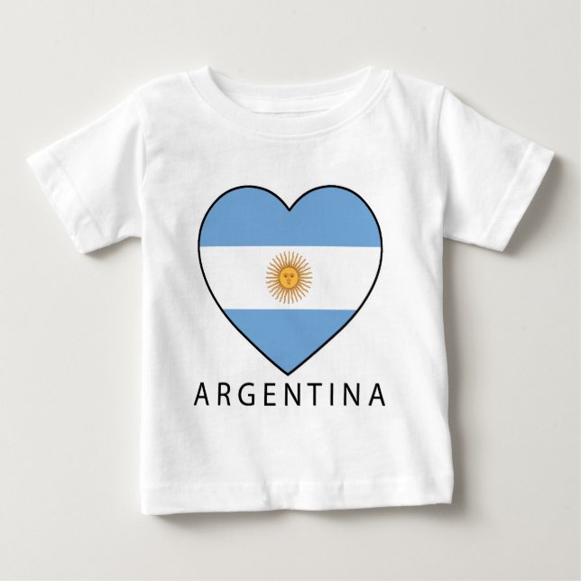 Argentina Heart Flag Soccer T Shirt (Framsida)