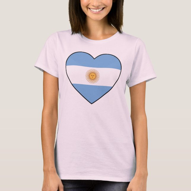 Argentina Heart Flag Soccer Tee (Framsida)
