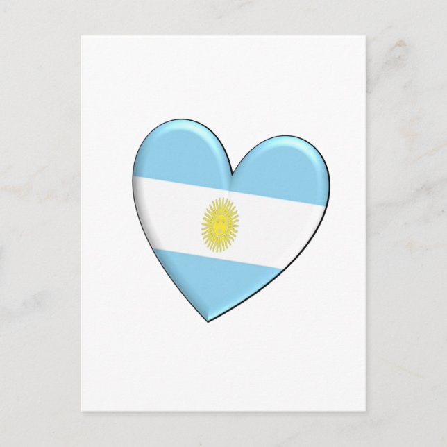Argentina Heart Flagga Vykort (Framsida)